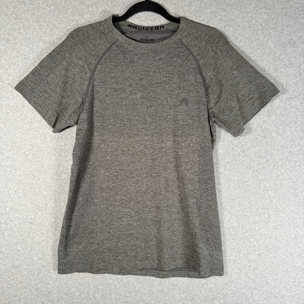 Rawgear Shirt Mens Medium gray/green Athletic Stretch Gym Lifting Performance‎